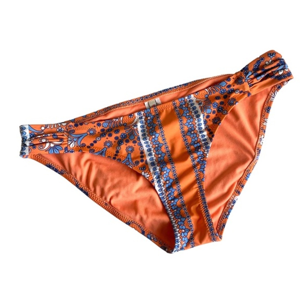 Cremieux Bikini Bottom,‎ Large, orange and blue paisley print, EUC, pairs great.